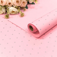 Пленка матовая "Мелкий горошек" розовый 0,58*10м./ 001391/3