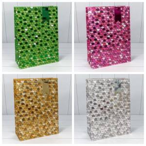 Пакет подарочный 33*45*15 см. "Кружочки" микс/ 000208А