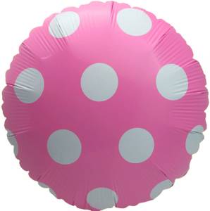 18" Круг Большие точки, розовый (Китай)/13295
