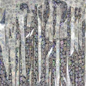 Занавес "Дождик" Звезды серебро голография 60 см* 150см. (Китай) 60-150/С