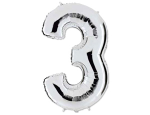 Цифра "3" -  Серебро /Grabo                     