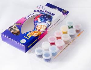 Аквагрим БОДИ-АРТ,12 цвет.с кистью (пастообразный)