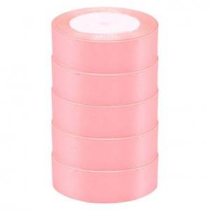 Лента атлас розовый леденец 25 мм*22,85 м./ 88033478