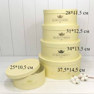 Коробка 25*10,5 см "THE SECRET GARDEN" круглая бежевый