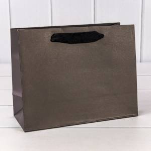 Пакет подарочный 23*18*10 см. Крафт черный / 000222ЕА/11