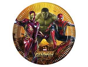 Тарелки "Мстители Инфинити" 23 см. 8 шт.