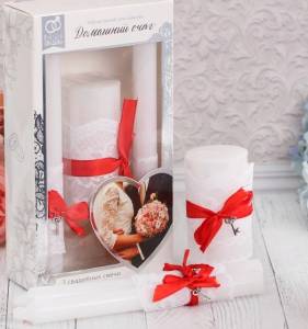 Набор свечей красный "Домашний очаг"