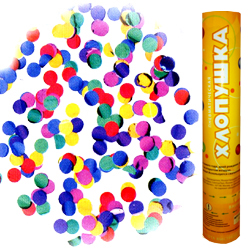 Пневмохлопушка 30 см. "Металлизированные круги" разноцветные