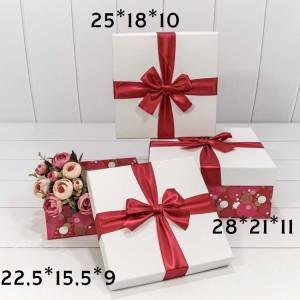 Коробка 25*18*10 см "Стильные круги", красный/ 720300-703