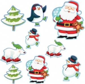 Баннер-комплект  "Санта и компания"  (12 шт.)