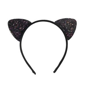 Карнавал ободок "Кошка" черный с блестками/6231966