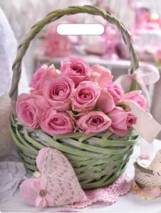 Пакет вырубной Корзина роз 40*31