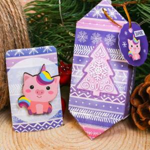 Новогодний значок "Свинка-Единорог" 3392257