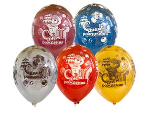 ДР Мишка с Торт,кристалл 14" 1103-1426