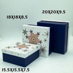 Коробка 20*20*9,5 см "Снежинки кристалл" / ч34893
