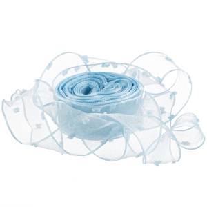 Лента декоративная "Воздушные точки" 2,5 см.*9,14 м. Голубая / 6233978