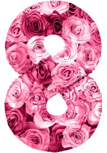 Цифра "8" Симфония роз, фуше 34"/ Китай 131368