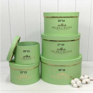 Коробка Цилиндр 27*15 см "SECRET ROSES" Салатовый