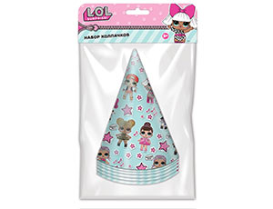 Колпак "Куклы ЛОЛ мятный" / 6 шт.