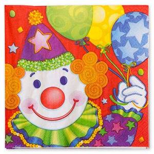 Салфетки бумажные "Клоун" 33 см.