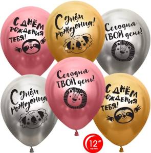 12"  СДР, Сегодня твой день!, ассорти хром 25 шт. (Турция/Орбиталь) / 812202