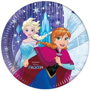 Тарелка "Frozen Торжество:снежки" 23 см. 8 шт.