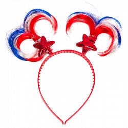 Ободок "Волосы триколор" на пружинке