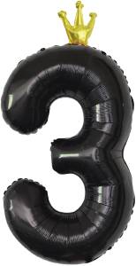 40" Цифра "3" Черный, Золотая корона / Китай 131173