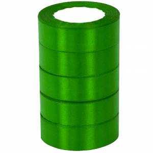 Лента атлас зеленая 25 мм*22,85 м в уп. (5 шт.) / 88017575