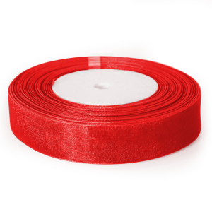 Лента Органза 1,2 см.*45,72 м Красный/ F014-43/102