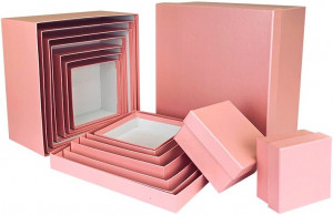 Коробка 16*16*9 см Розовая перламутр