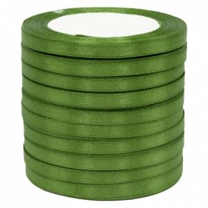 Лента атлас темно-зеленая 0,6 мм*22,85 м в уп. (10 шт) / 88043973
