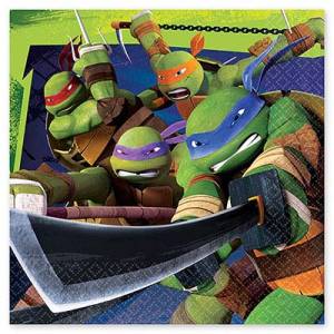 Салфетки бумажные "Черепашки-Ниндзя" 25 см., 16 шт.