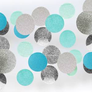 Гирлянда "Круги микс" Серебро/мятный/голубой 2м.