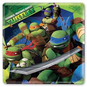 Тарелки  "Черепашки-Ниндзя" 25 см, квадр 8 шт