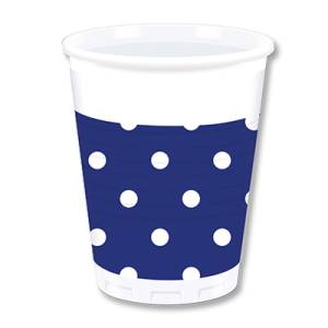 Стаканы пластиковые "Горошек синий" 200 мл, 8 шт.