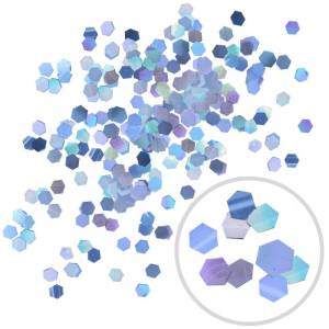 Глиттер "Блестки" лазерный серебряный 6 мм/100 г (Китай)