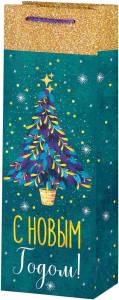 Пакет для вина В новогоднюю ночь 36*13*8/82608