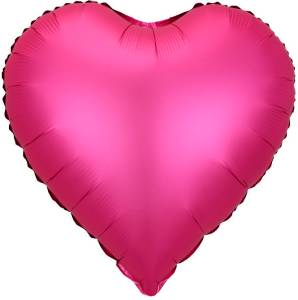 9" Сердце розовое сатин (Китай) 26443Р