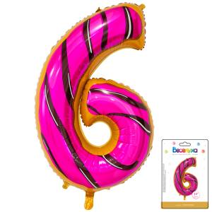 Цифра "6" Пончик 34"/ Китай 190018-6