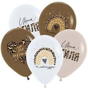 Звериный принт! 12", ассорти пастель (Колумбия) / 25 шт 612236-25