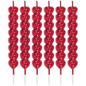 Свеча Сердце красные 9 см. 6 шт. /1502-6960
