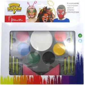 Грим 7 цв 21 гр. + карандаши 6 цв*1,6гр+акс