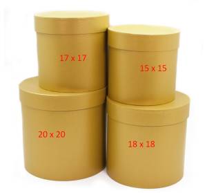 Коробка 20*20 см "Золото перламутр" цилиндр