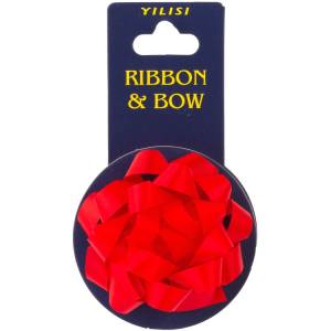 Бант Звезда 7см +Лента 4 м сатин красный / 1507-1865