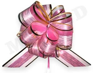 Бант шар БЛ-6874 / 5 см. Розовый с окантовкой                    