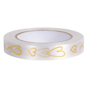 Лента "Золотые сердца" 2 см*50м БЕЛАЯ