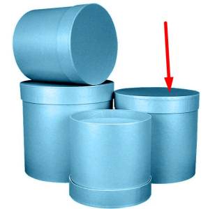 Коробка Цилиндр голубой перламутр 18*18