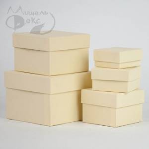 Коробка 8*8*6 см. "Кремовый холст" / 05333