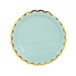 Тарелка  "Мятные с золотом" 18 см. 6 шт.